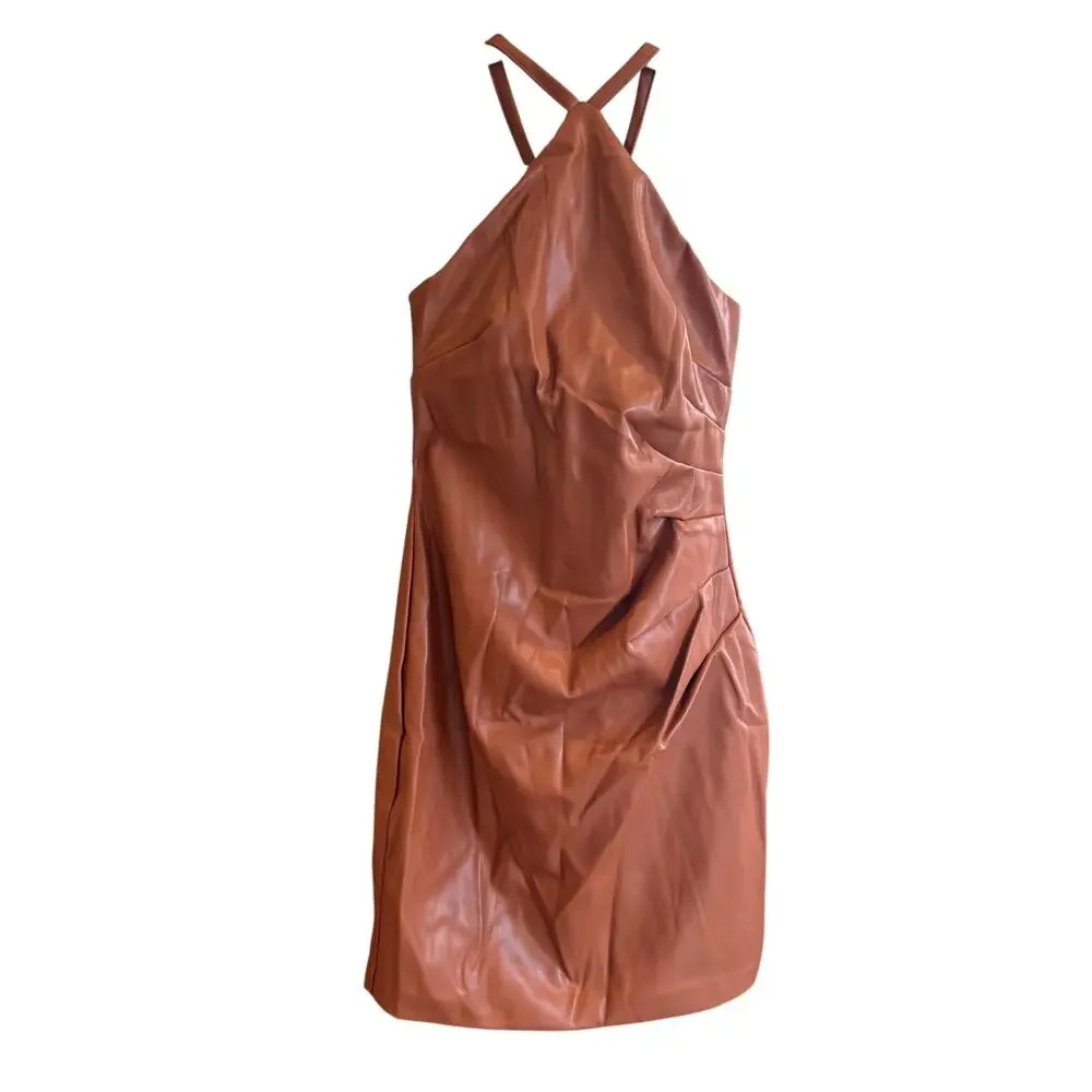 Nookie x Revolve Barbella Strapless Bodycon Mini Dress Tan M - Picture 4 of 6